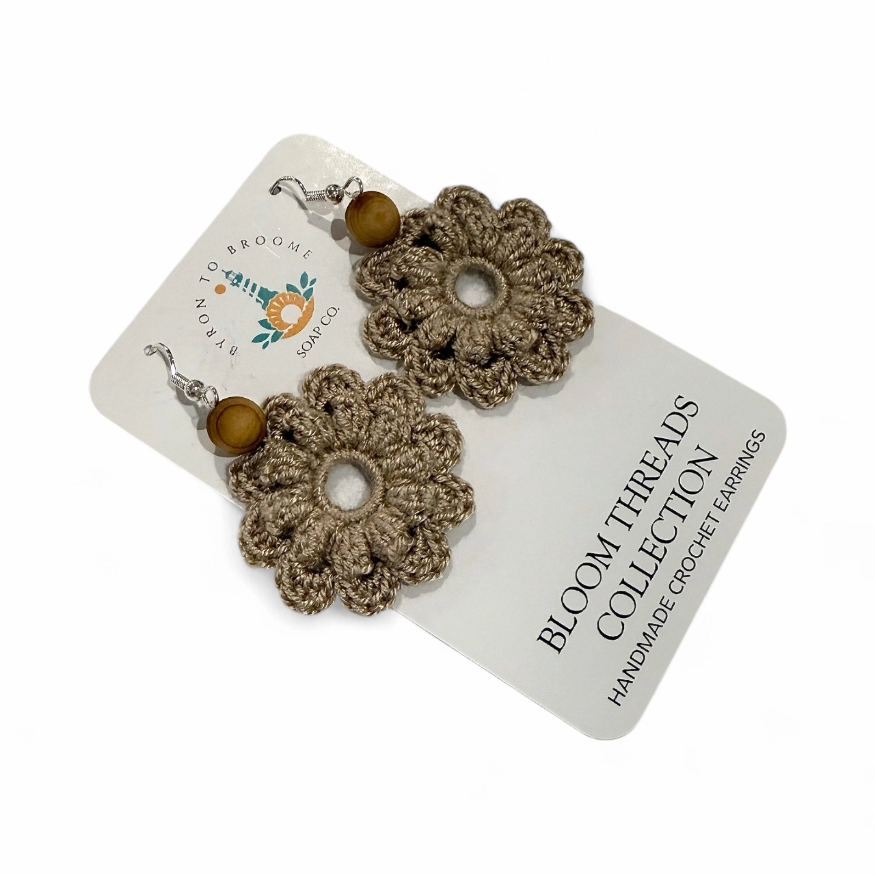 Crochet Earrings - Bloom Threads: Driftwood Weave