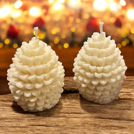 Set of 2 Custom Pinecone Candles