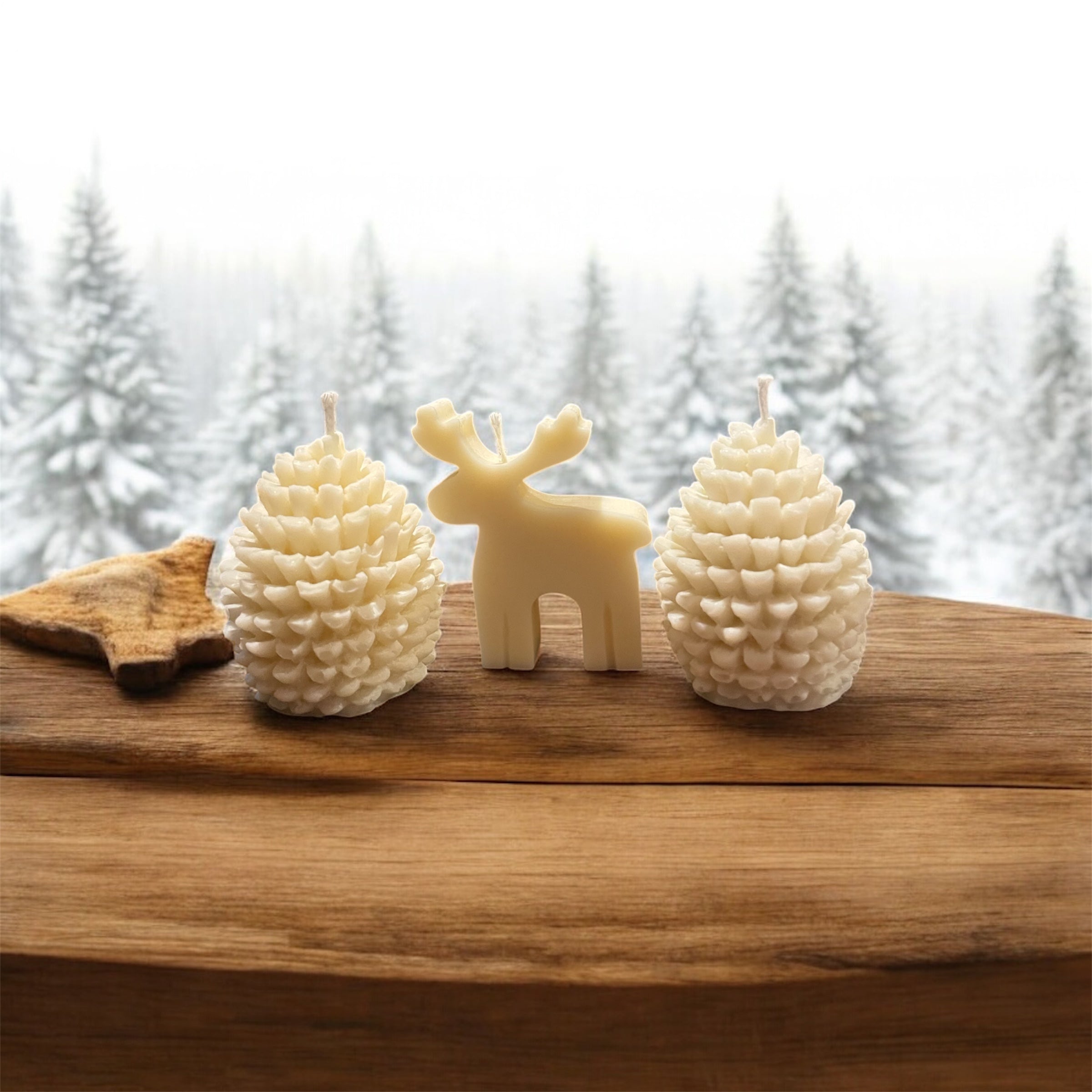 Set of 2 Custom Pinecone Candles