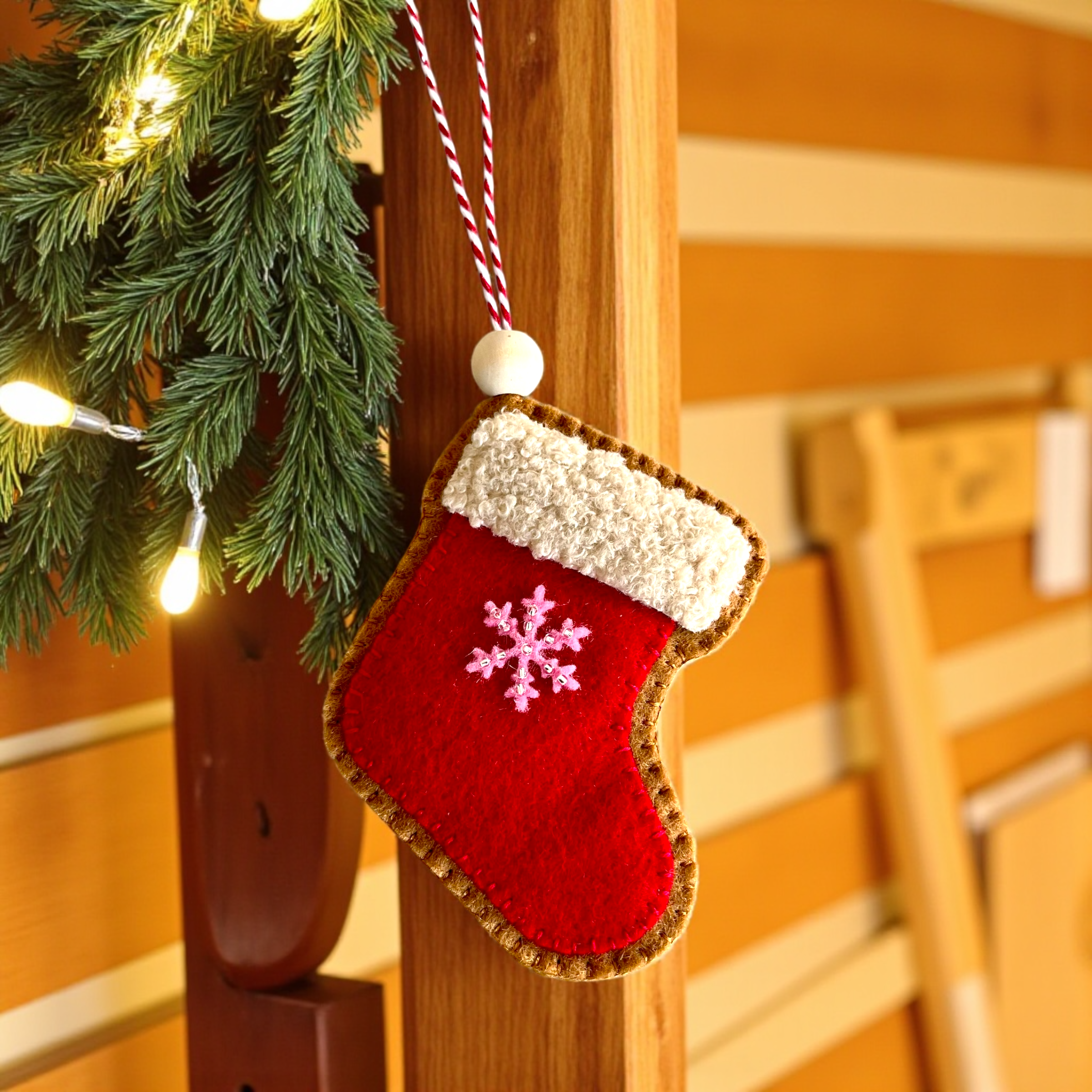 Handmade Felt Christmas Stocking Ornament