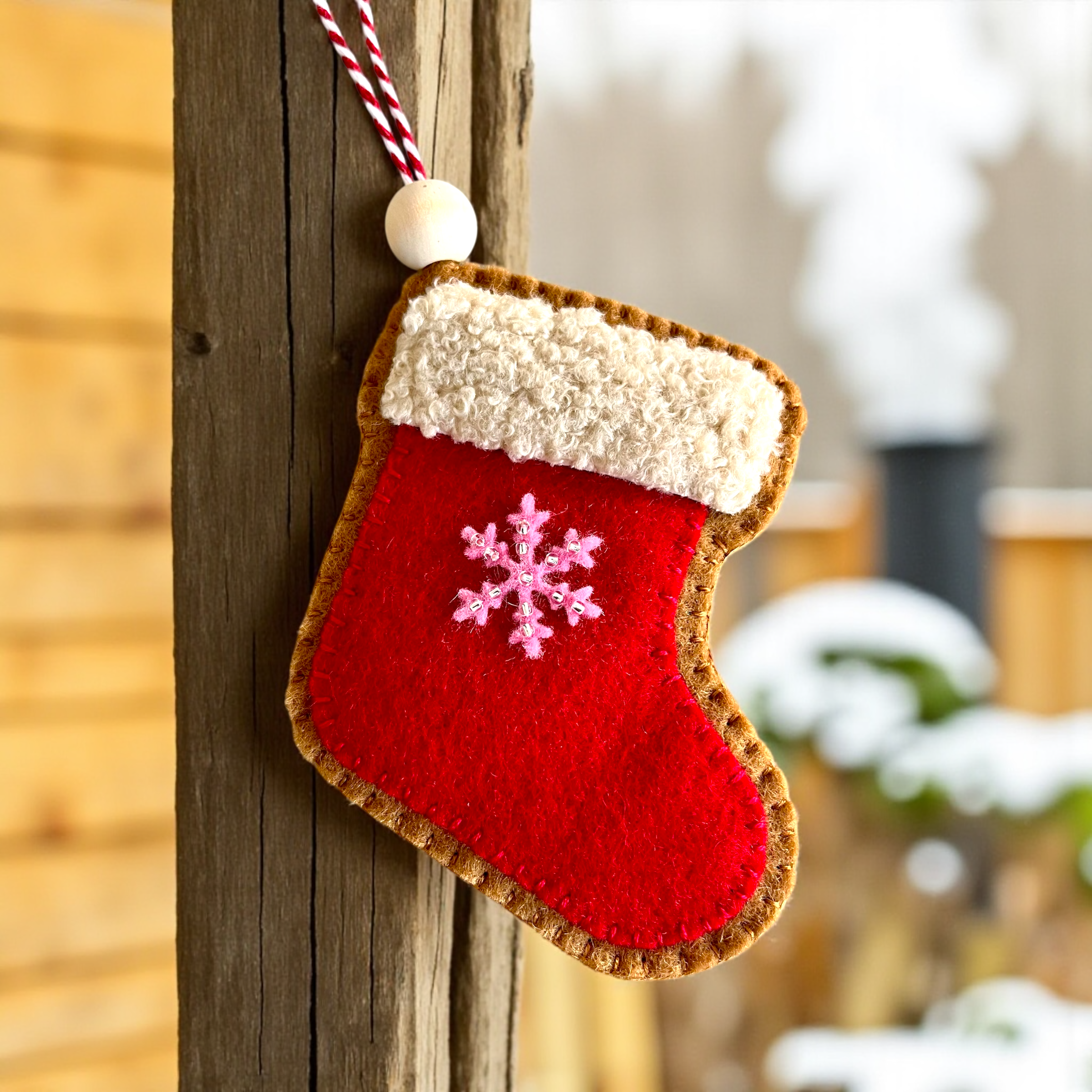 Handmade Felt Christmas Stocking Ornament