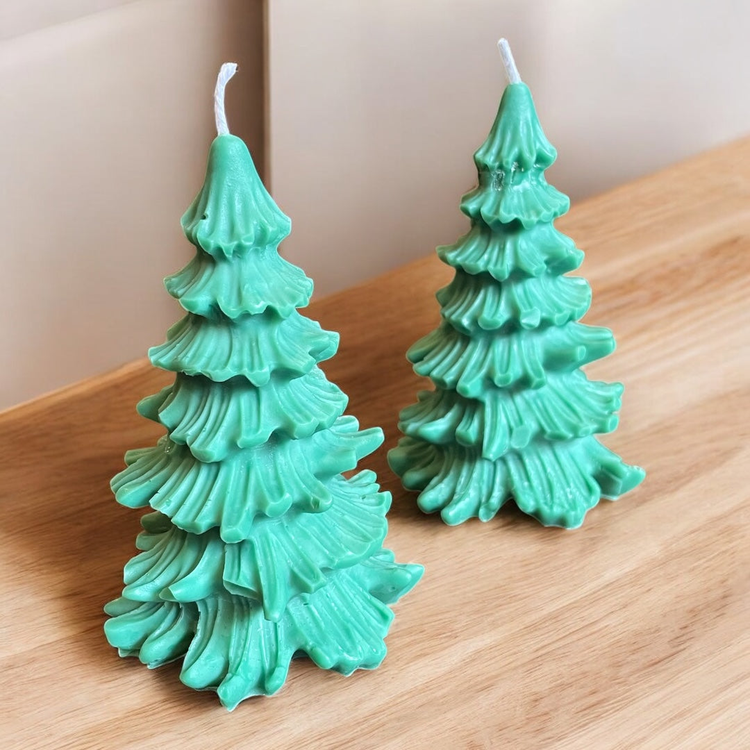 Traditional Christmas Tree Pillar Candle