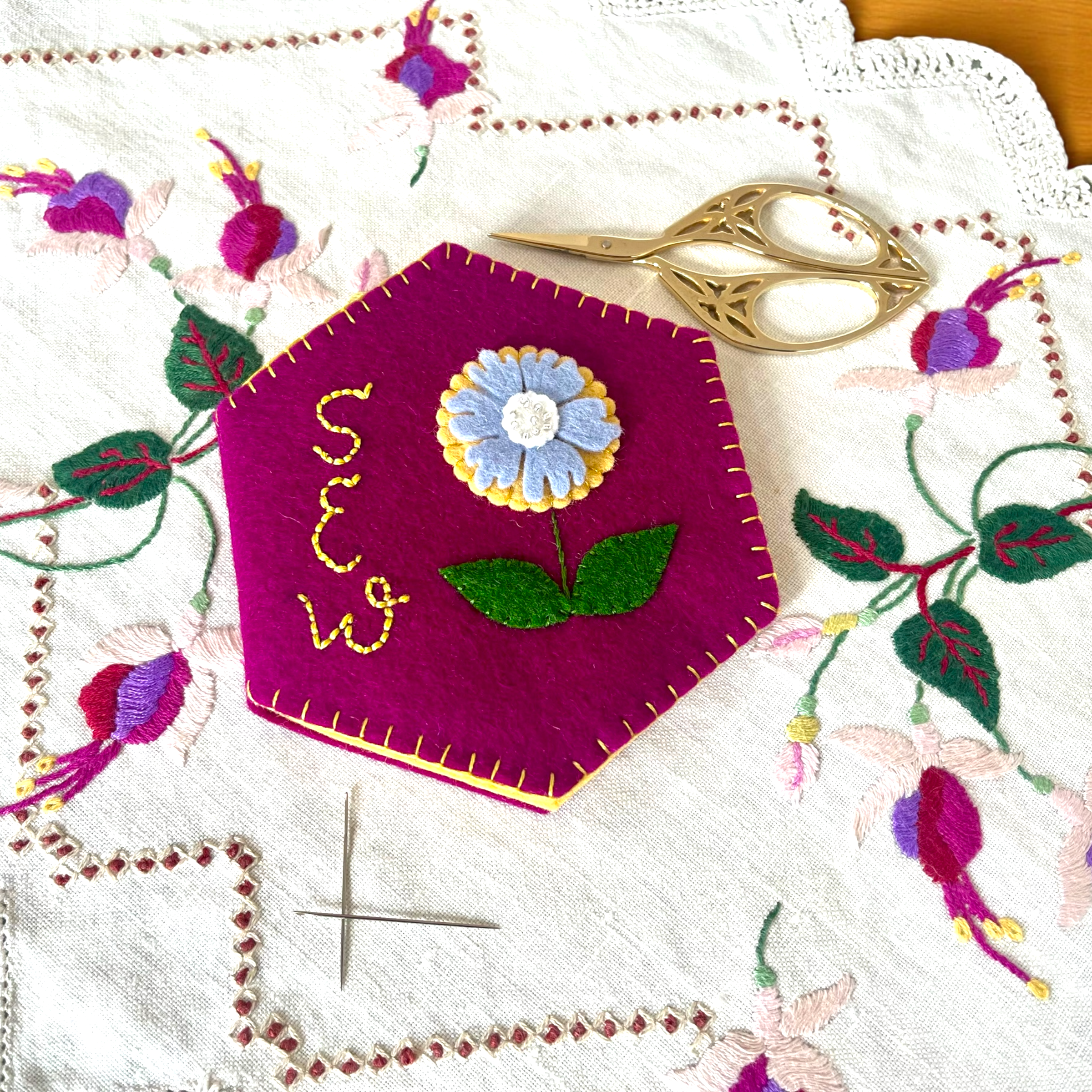 Handmade and Hand Embroidered Needle Book