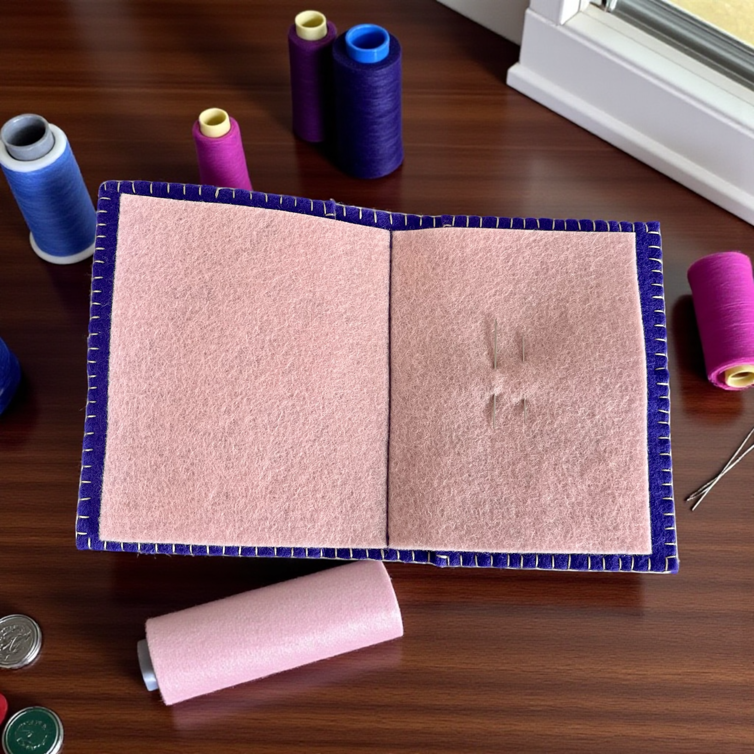 Handmade Felt Flower Design Needle Book