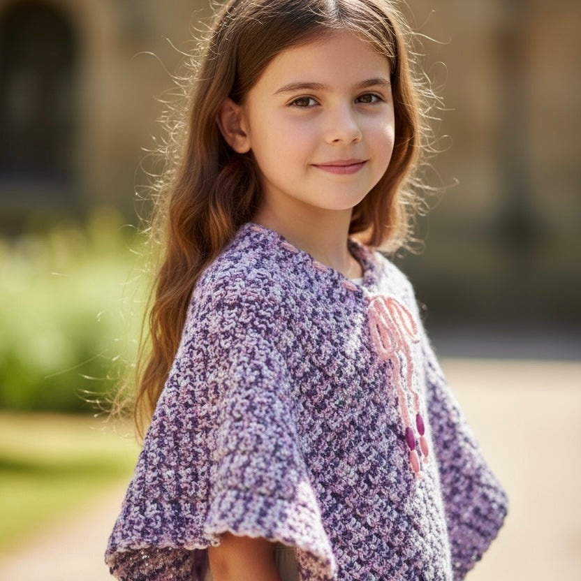 Bree | Handmade | Crochet Kids Poncho 5 -7 years