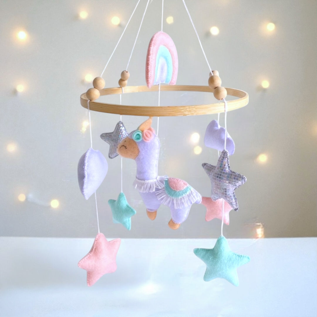 Baby Llama Mobile for Nursery
