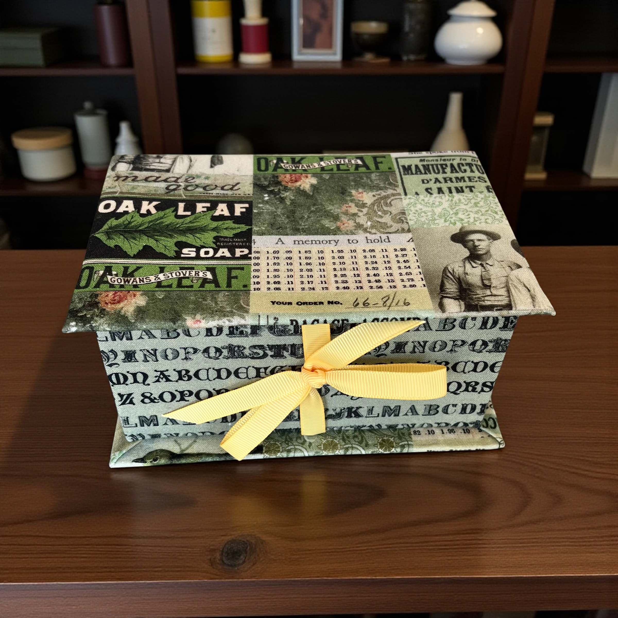 Handmade Vintage Inspired Fabric Covered Storage Box