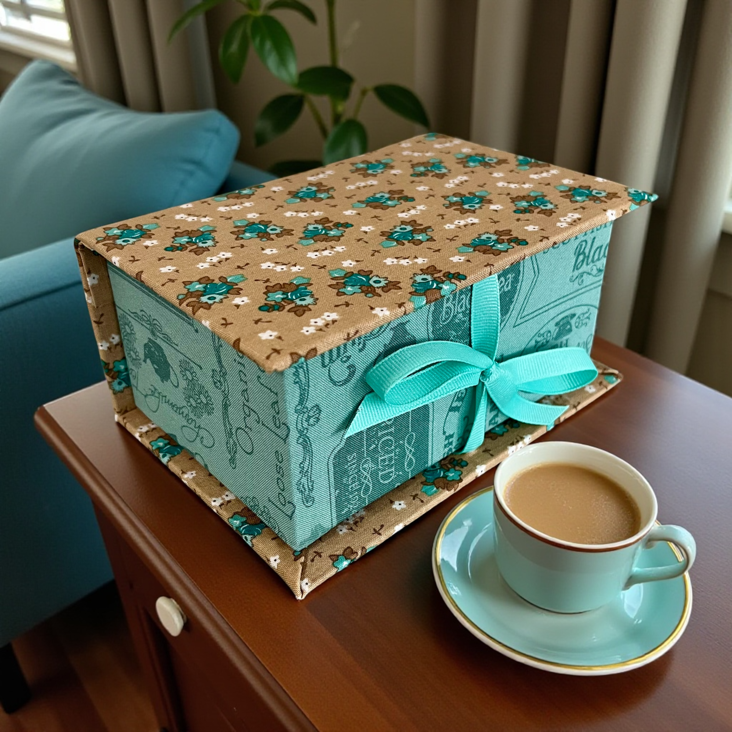 Handmade fabric floral Storage Box