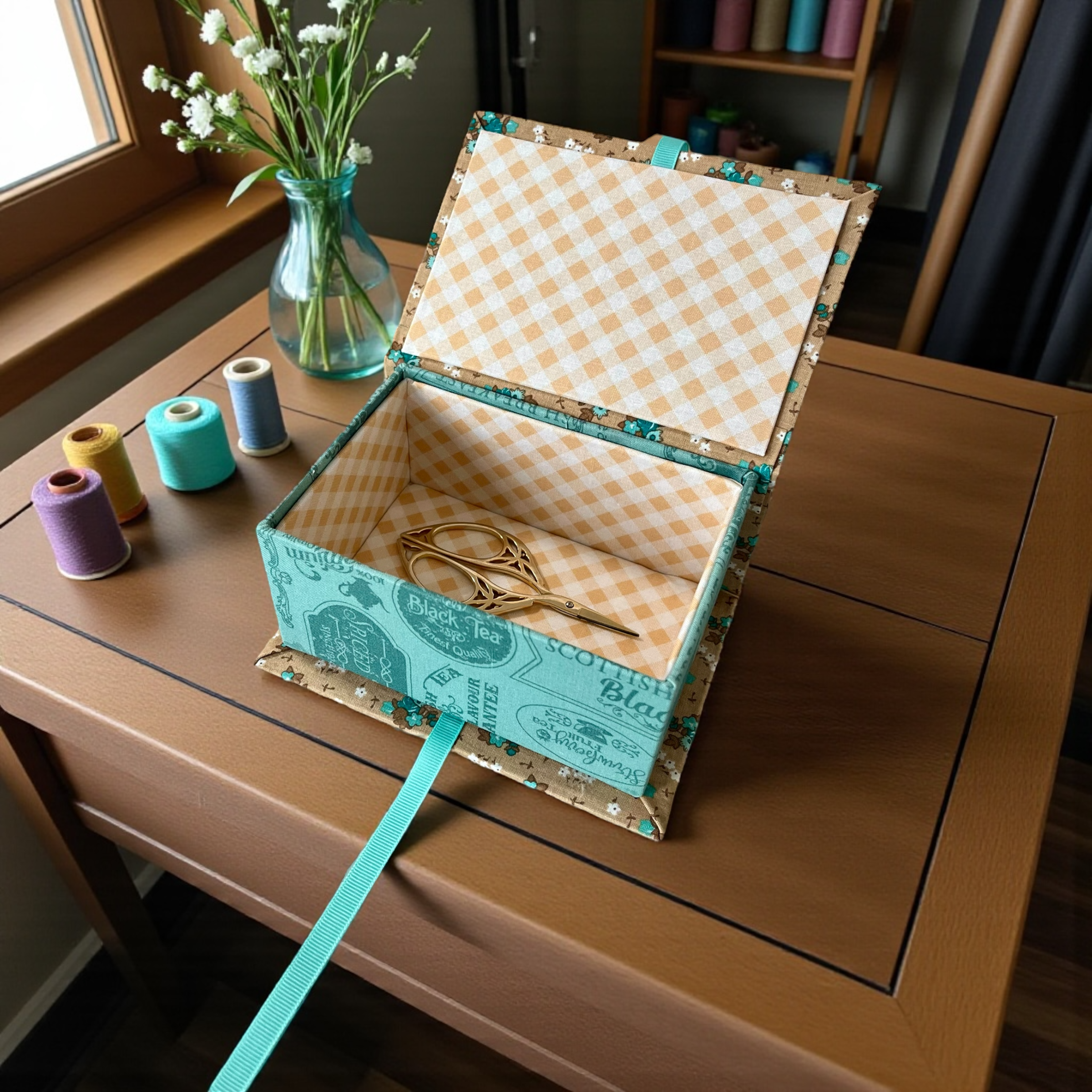 Handmade fabric floral Storage Box
