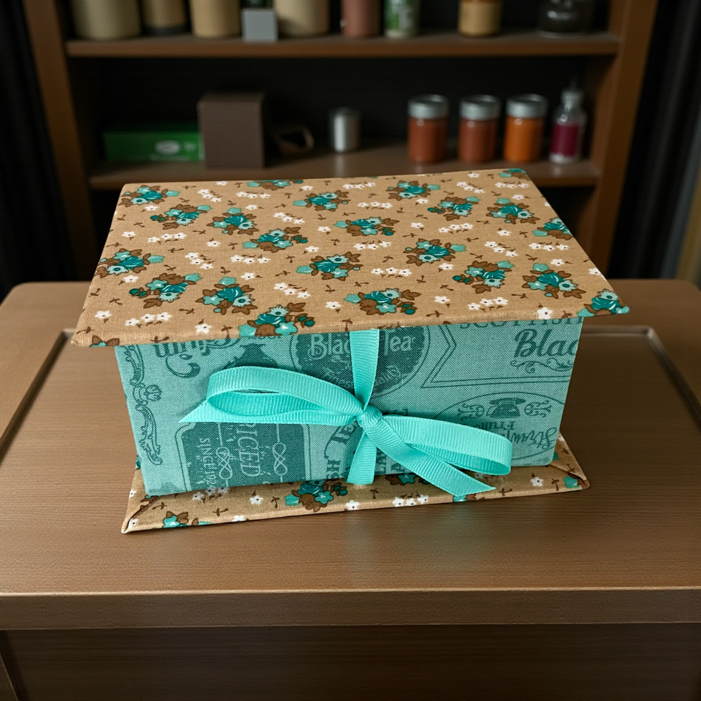 Handmade fabric floral Storage Box