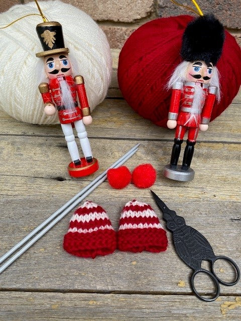 DIGITAL DOWNLOAD - MINI Christmas Beanie Pattern knitted, mini christmas beanies knitting pattern