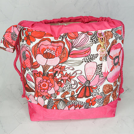 Large Knitting Project Bag - Pink Australiana