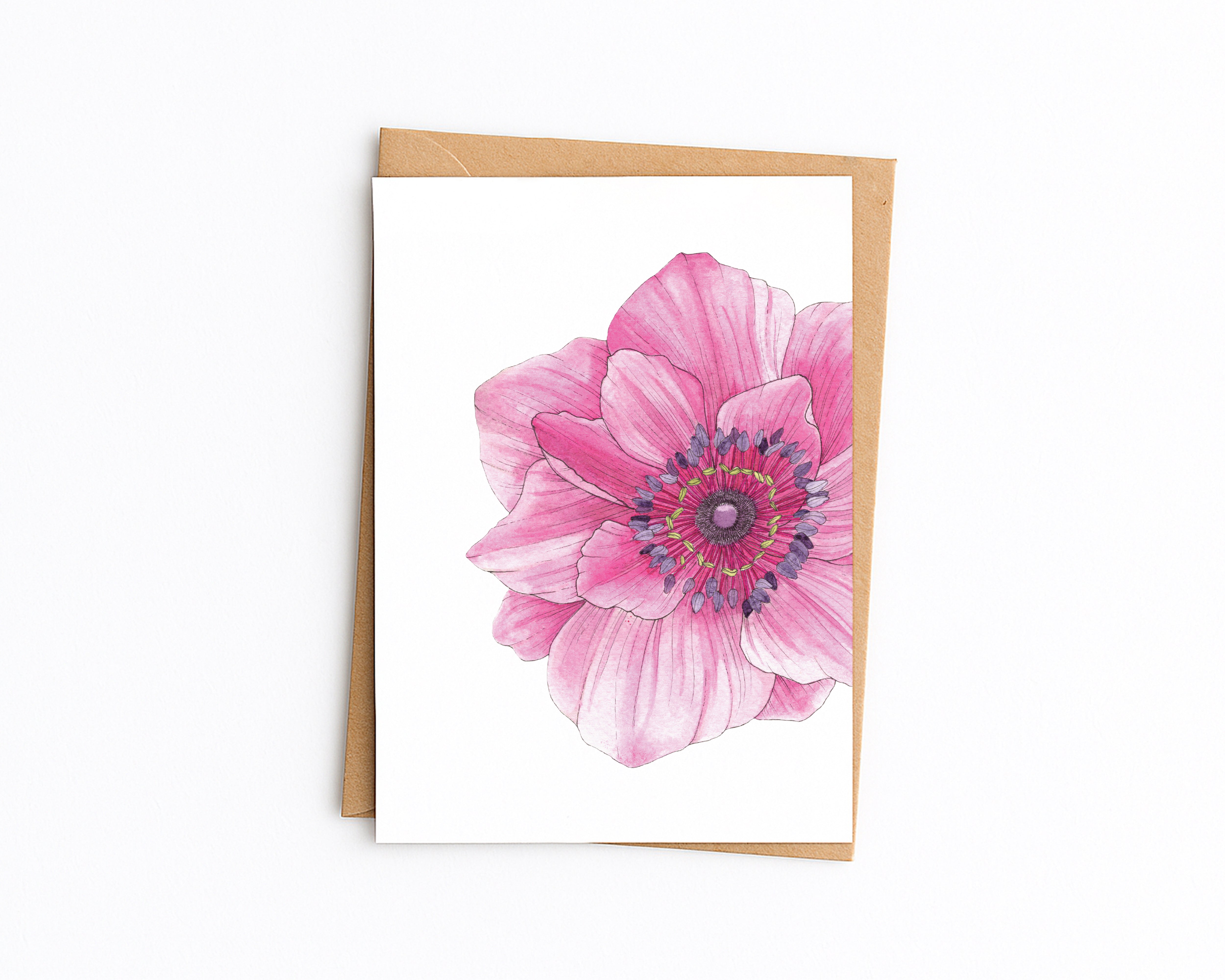 Pink Poppy Greetings Card