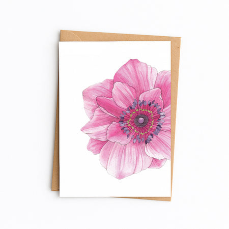 Pink Poppy Greetings Card