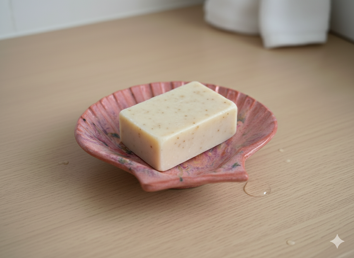 Seaside Style: Ceramic Pink Shell Trinket / Soap Dish