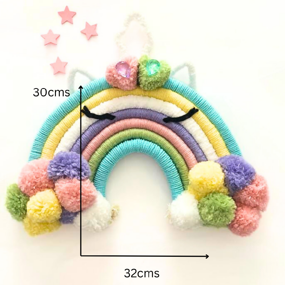 Unicorn Rainbow Macrame Wall Hanging, Baby Decor, Girls Room Decor