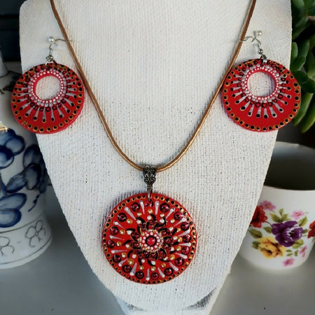 Original Dot Art design Pendant and Earing set called