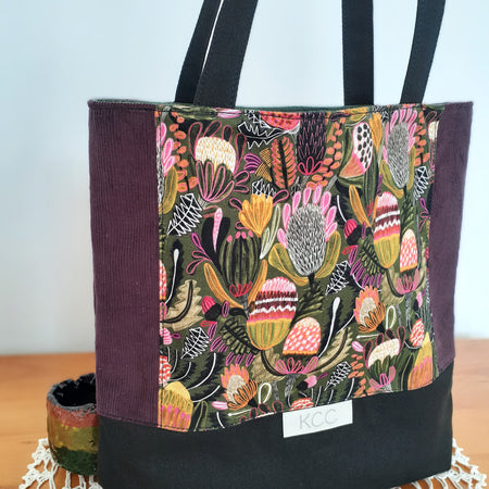 Plum Banksias - Medium Sized Tote