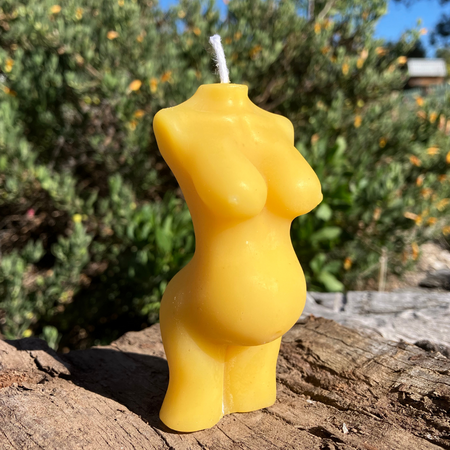 Pregnant Belly Beeswax Candle