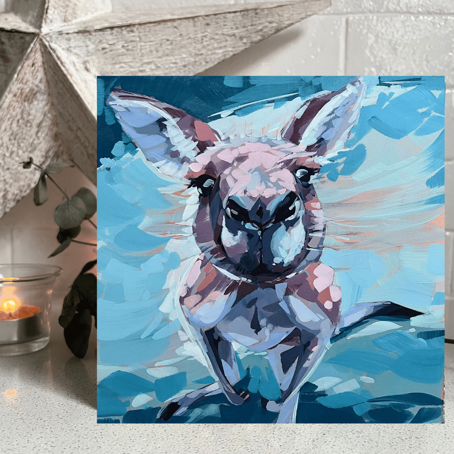 (4) Australian Kangaroo Greeting Card Set - Expressive Art