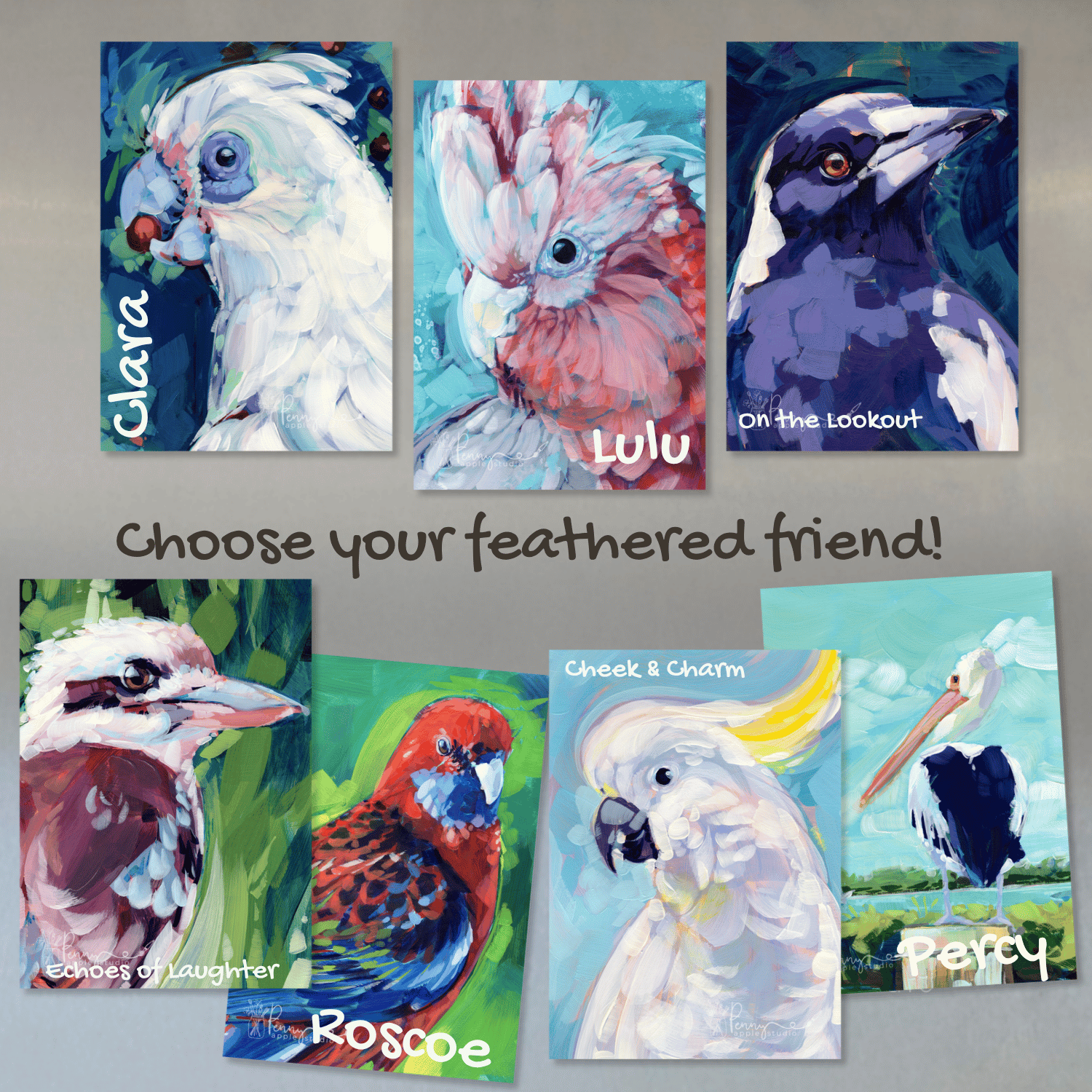 Greeting Card & Magnet Duo - Lulu Galah
