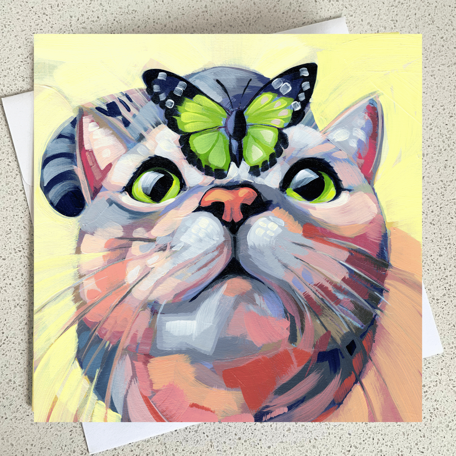 Joyful Kitty Cat Art Greeting Card – Carlisle