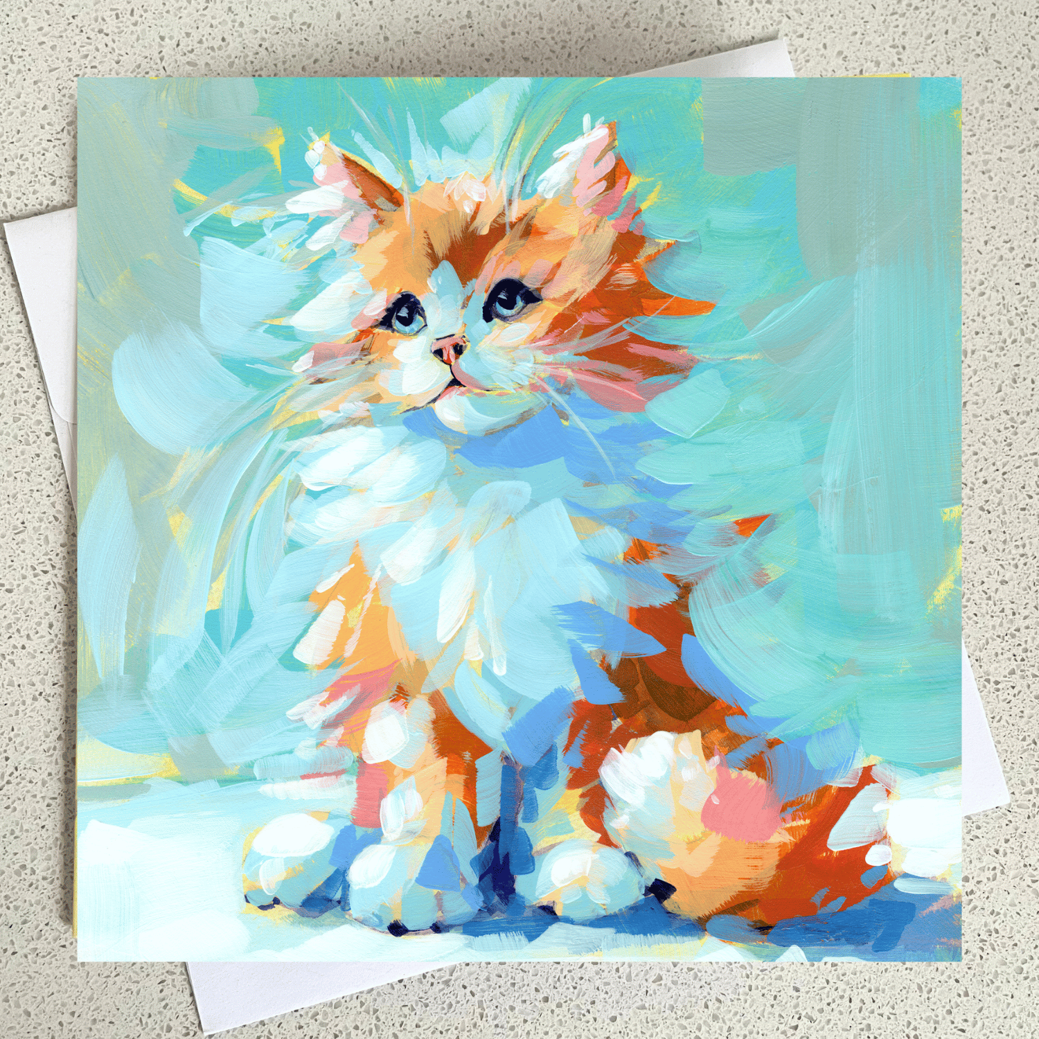 (3) Fancy Felines Greeting Card Set - Whimsical Kitty Cat Art