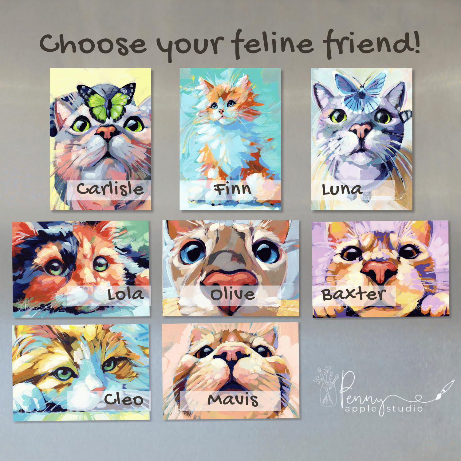 (1) Kitty Cat Fridge Magnet – Choose your favourite!
