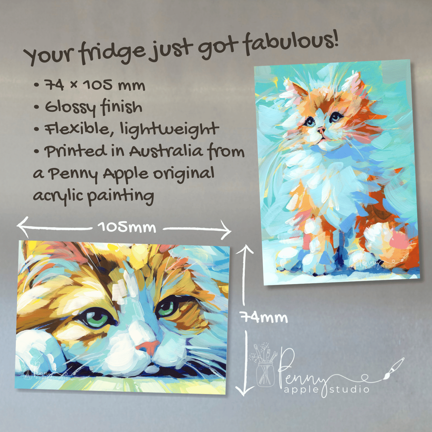 (1) Kitty Cat Fridge Magnet – Choose your favourite!