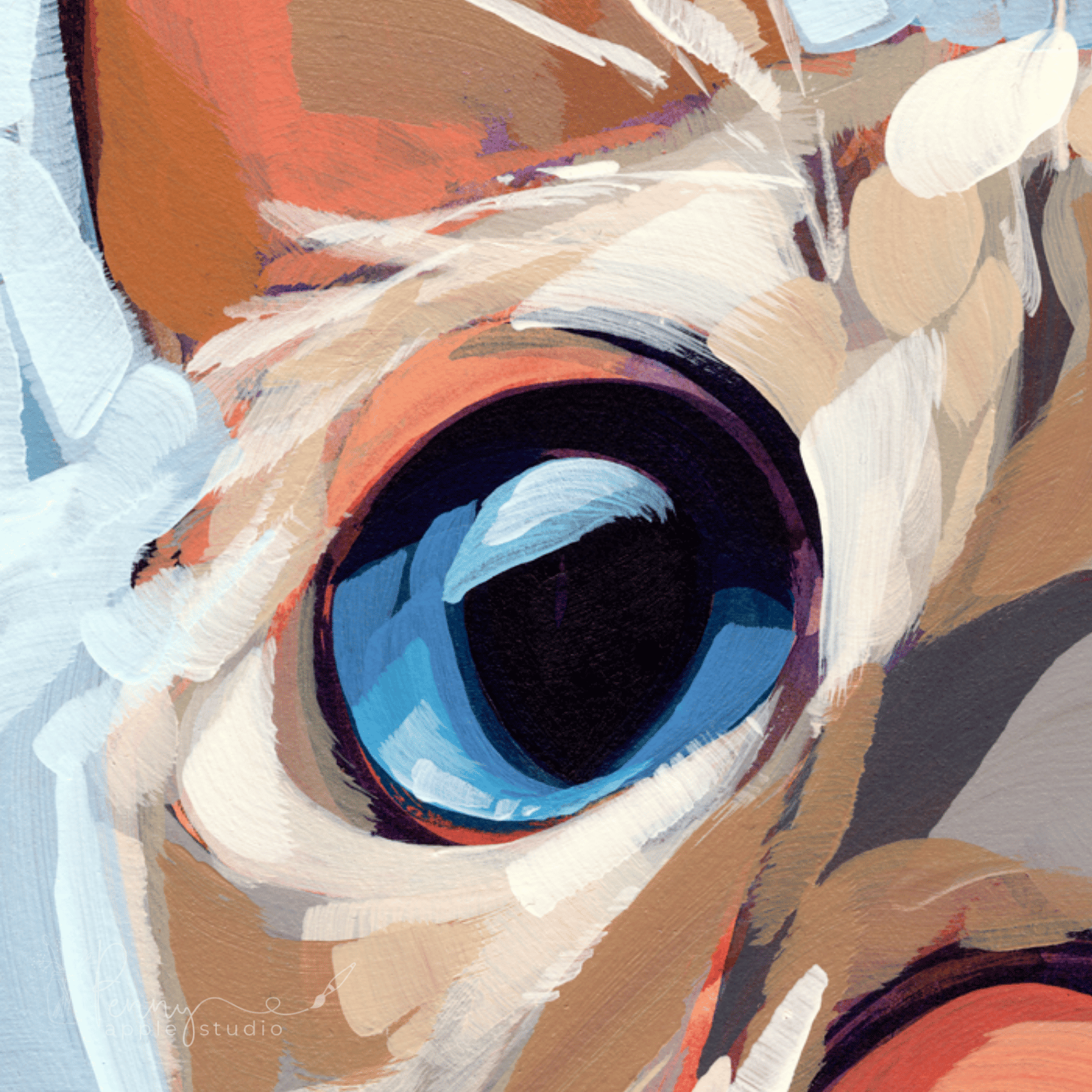 Square Wall Art Print - Olive Kitty Cat