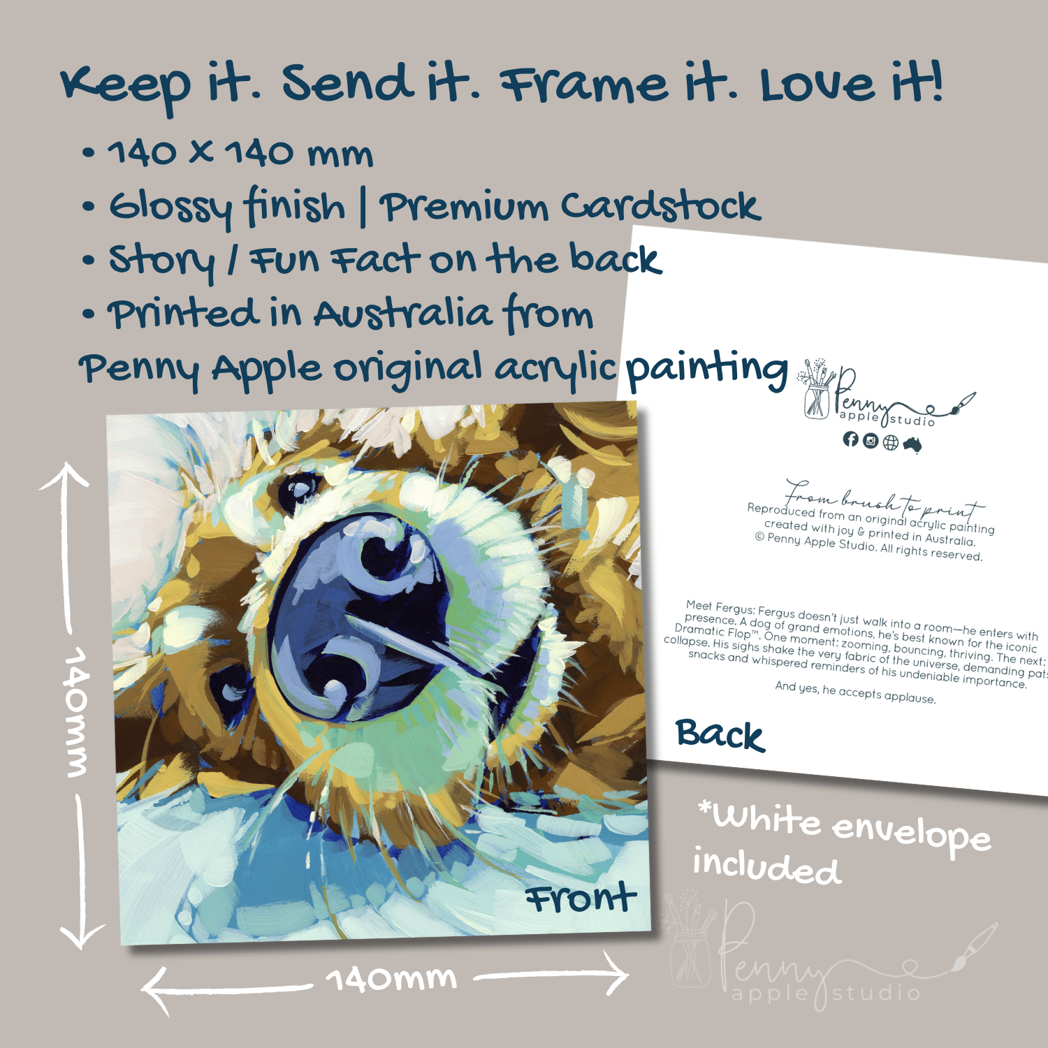 (3) Canine Companion Greeting Card Set –  Bold Puppy Dog Art