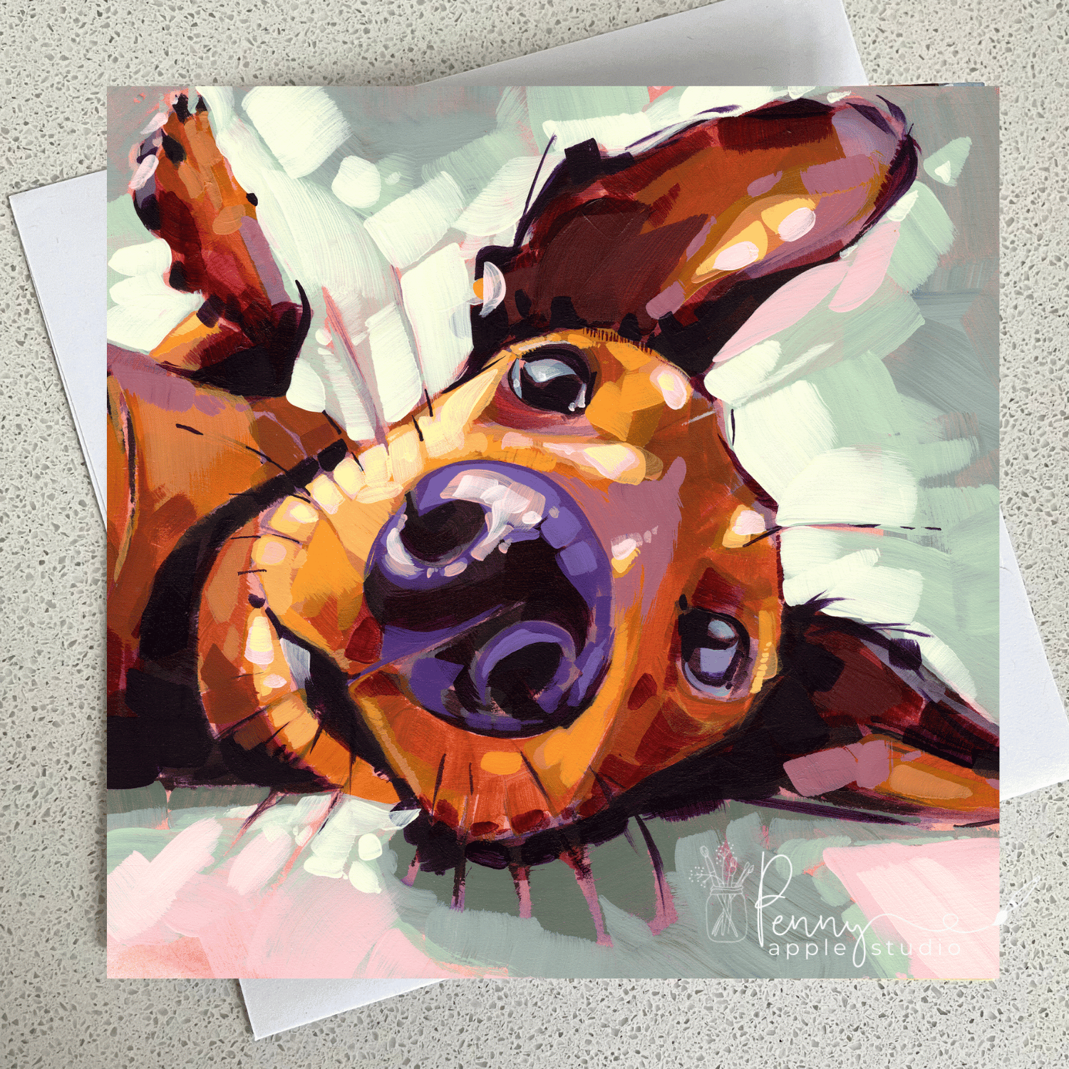 (3) Canine Companion Greeting Card Set –  Bold Puppy Dog Art