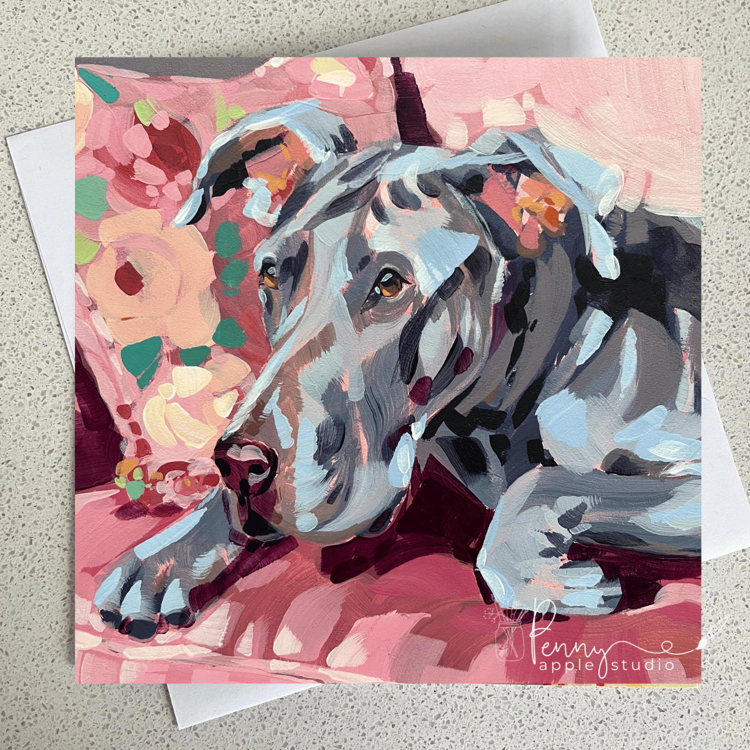 Fluff & Florals Puppy Dog Art Greeting Card - You Choose!