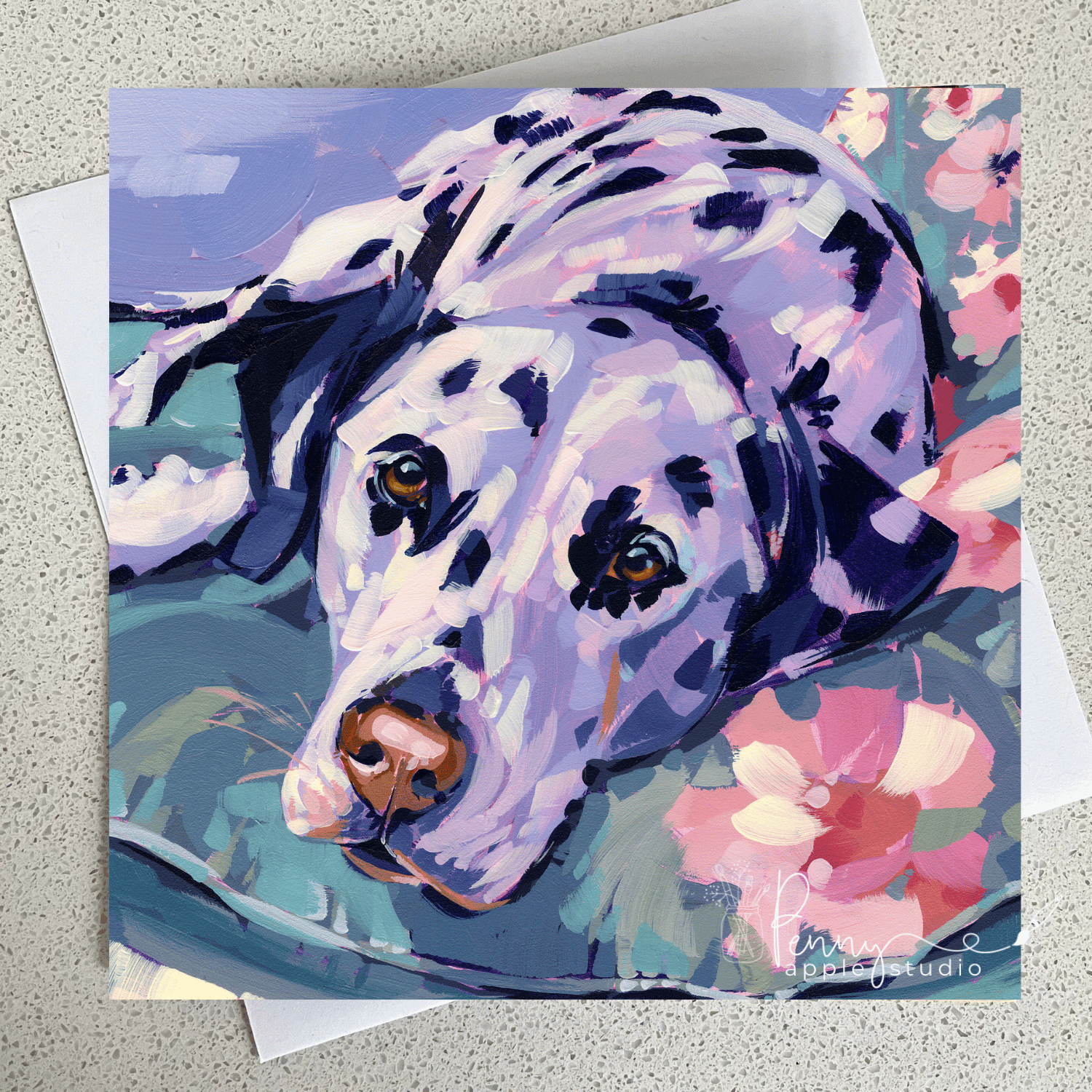 Fluff & Florals Puppy Dog Art Greeting Card - You Choose!