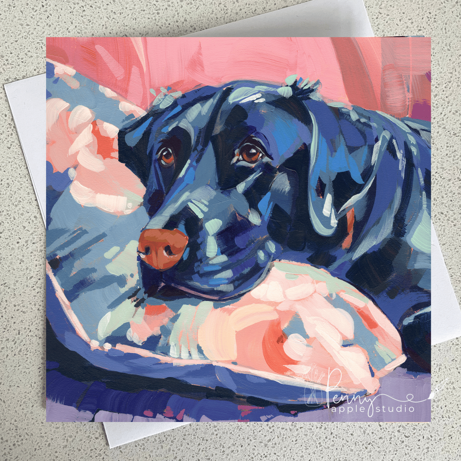 Fluff & Florals Puppy Dog Art Greeting Card - You Choose!