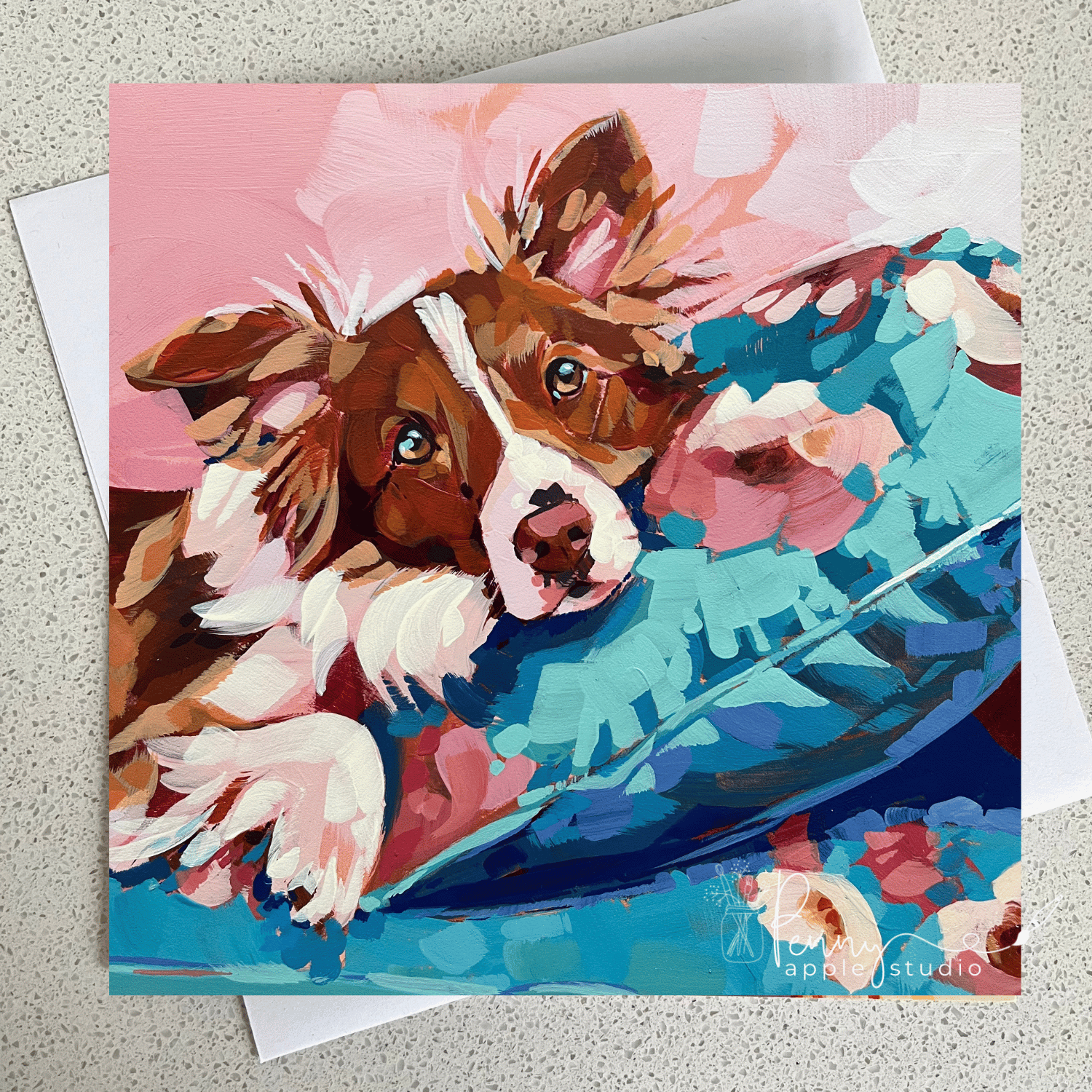 Fluff & Florals Puppy Dog Art Greeting Card - You Choose!