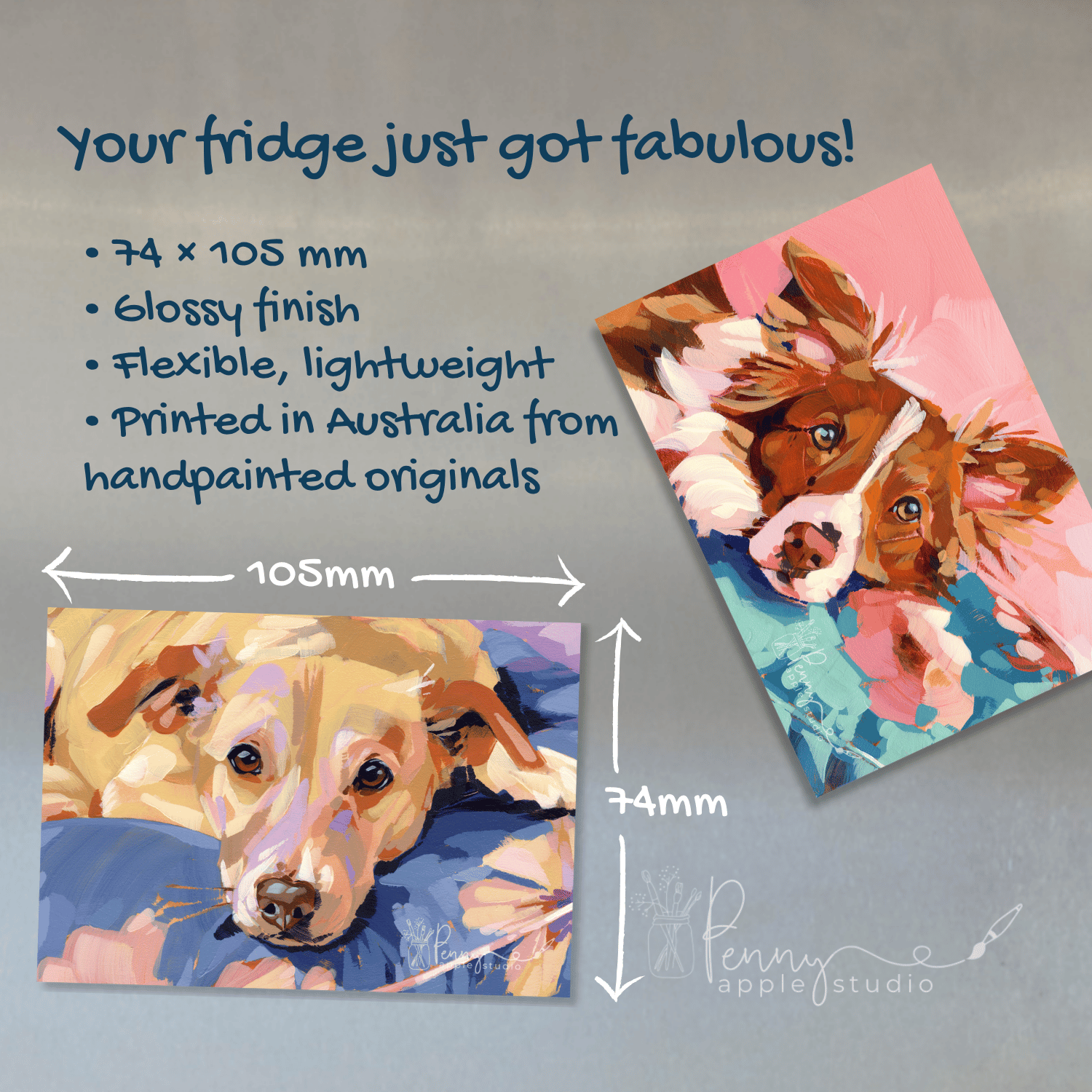 (4) Fluff & Florals Magnet Set – A Mini Gallery for Your Fridge
