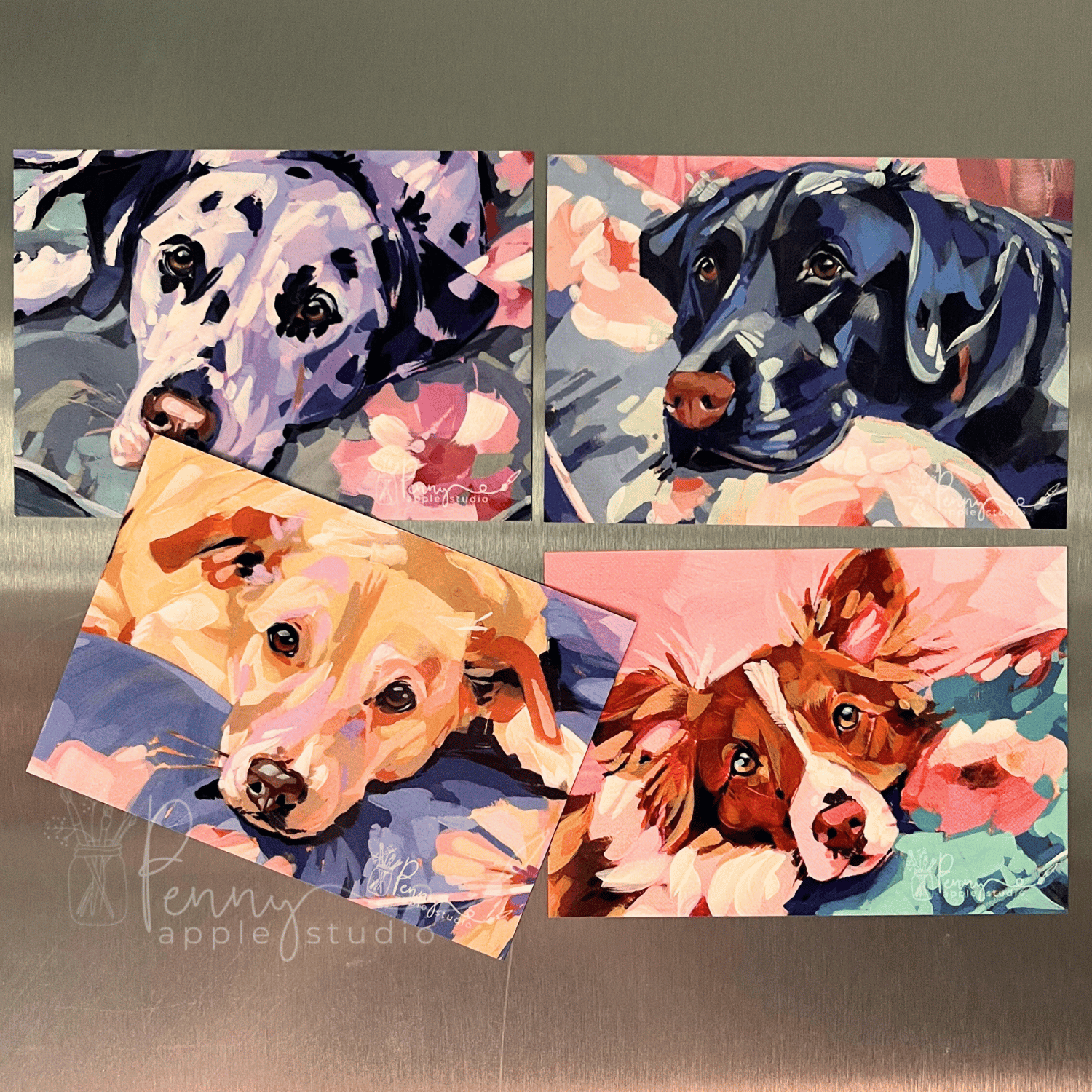 (4) Fluff & Florals Magnet Set – A Mini Gallery for Your Fridge