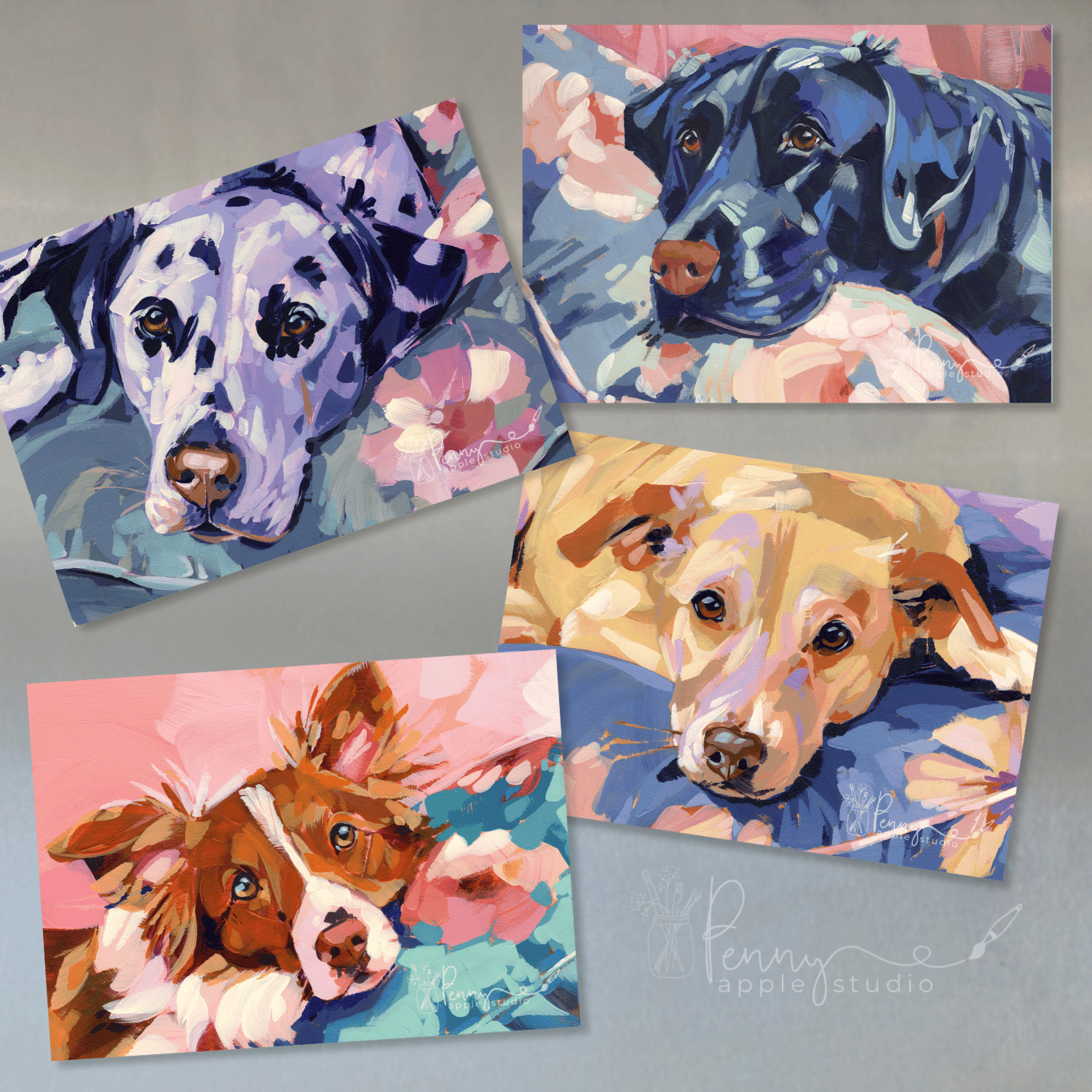 (4) Fluff & Florals Magnet Set – A Mini Gallery for Your Fridge