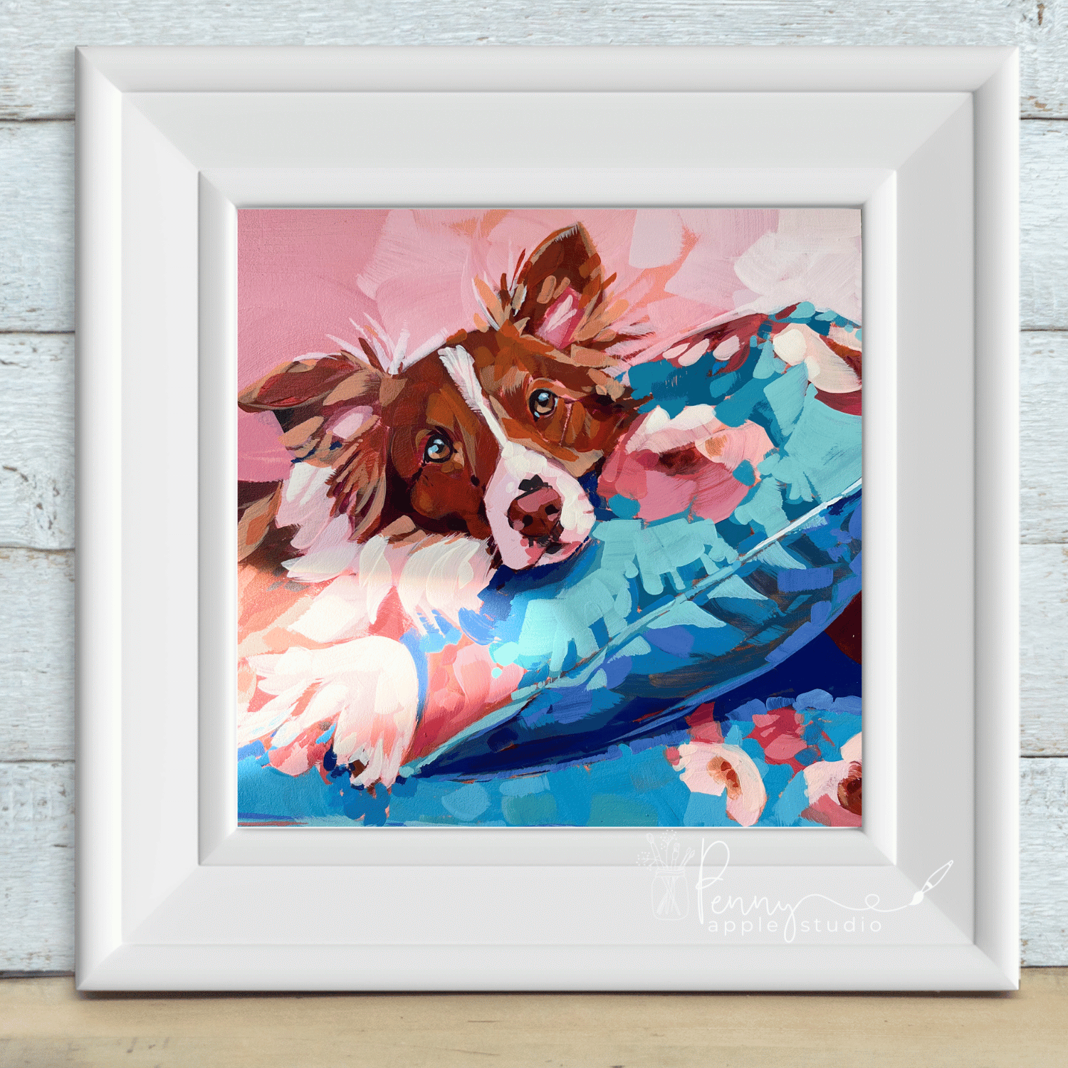 Unframed Square Puppy Dog Wall Art Print – Tassel