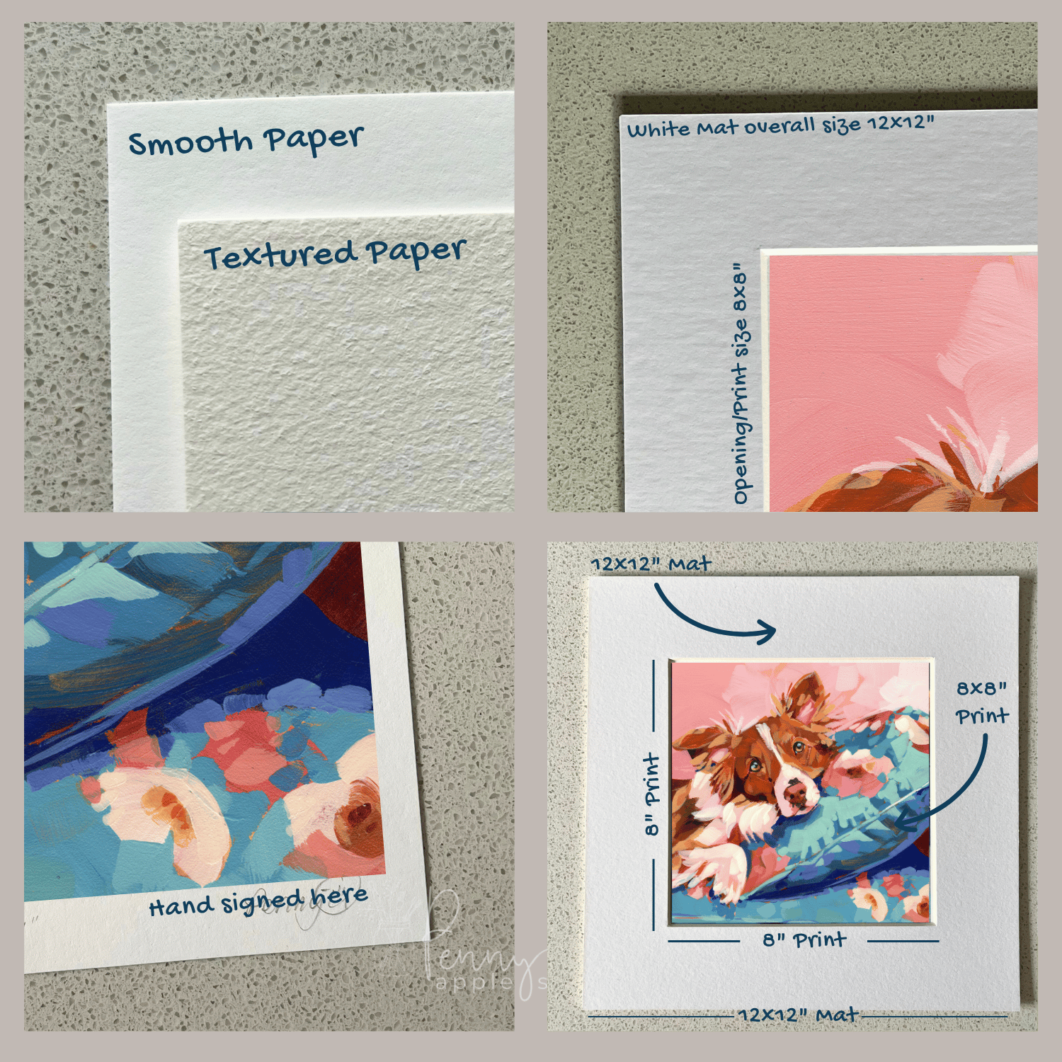 Unframed Square Puppy Dog Wall Art Print – Tassel