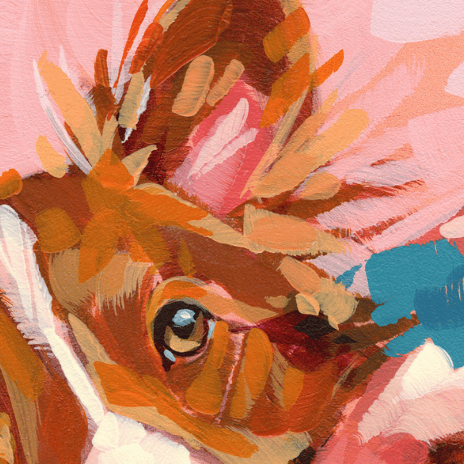 Unframed Square Puppy Dog Wall Art Print – Tassel