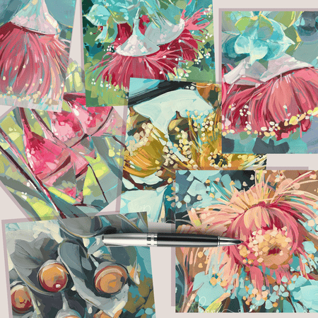 (7) Australian Gumflower Greeting Card Set – Expressive Art