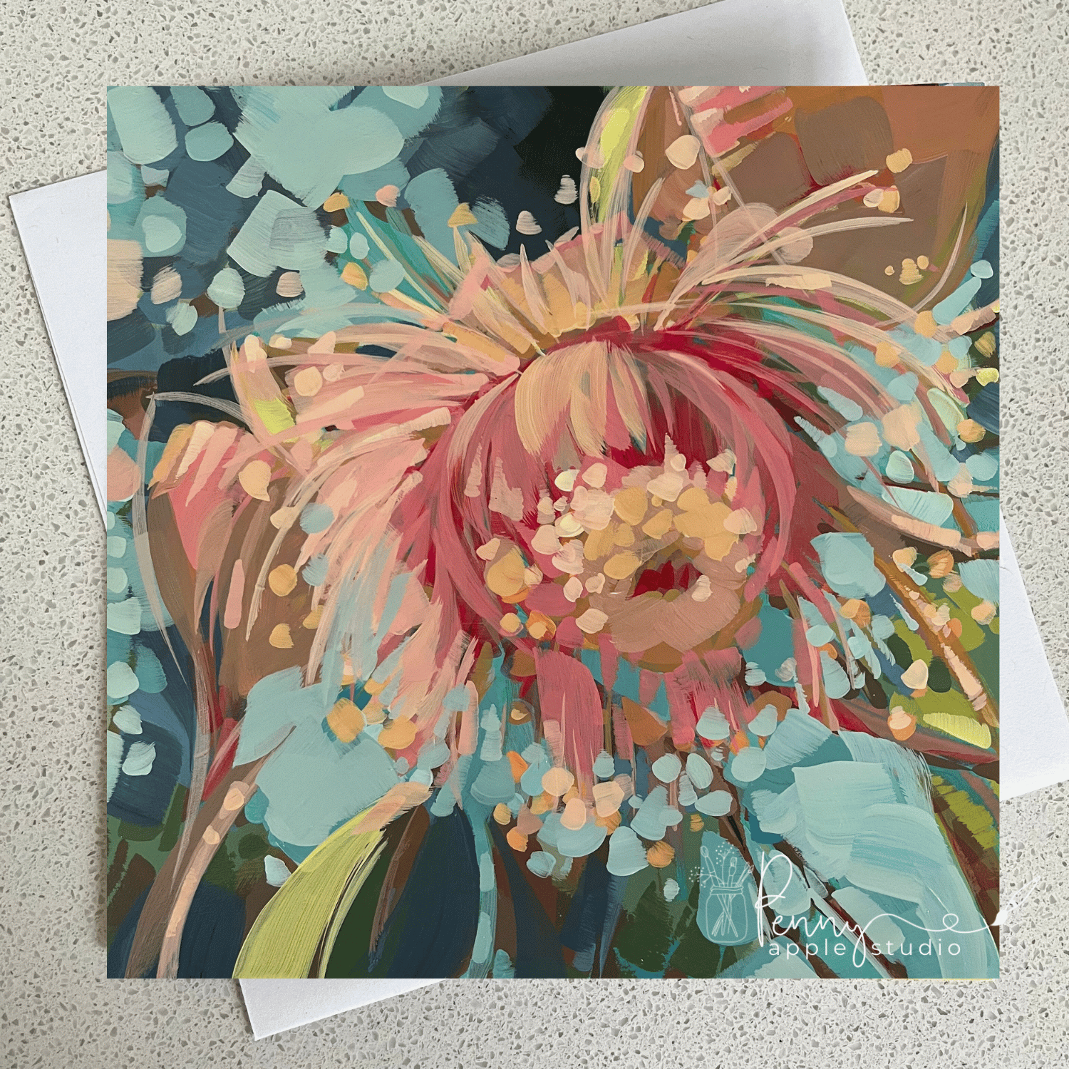 (1) Australian Gumflower Greeting Card – You Choose