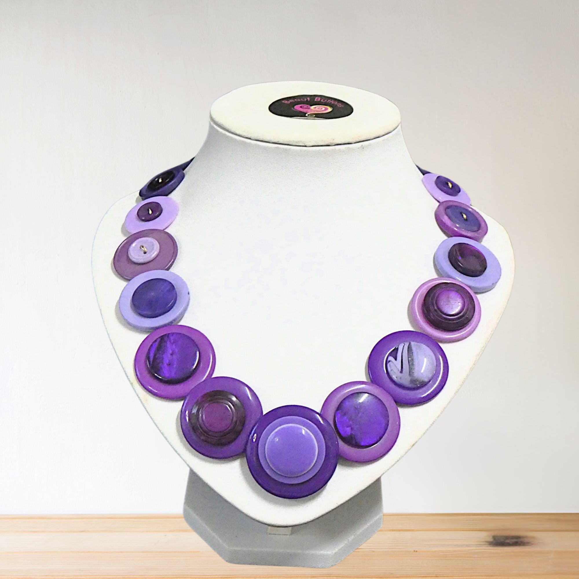 Button necklace - Purely Purple