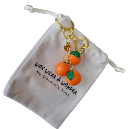 Orange Bag Charm & Key Ring | Food Inspired Accessories