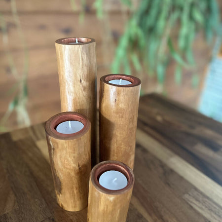 Natural GhostGum Wood Candle Set of 4