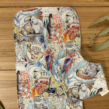 Baby Bib and Burp Cloth Set - Light Blue May Gibbs