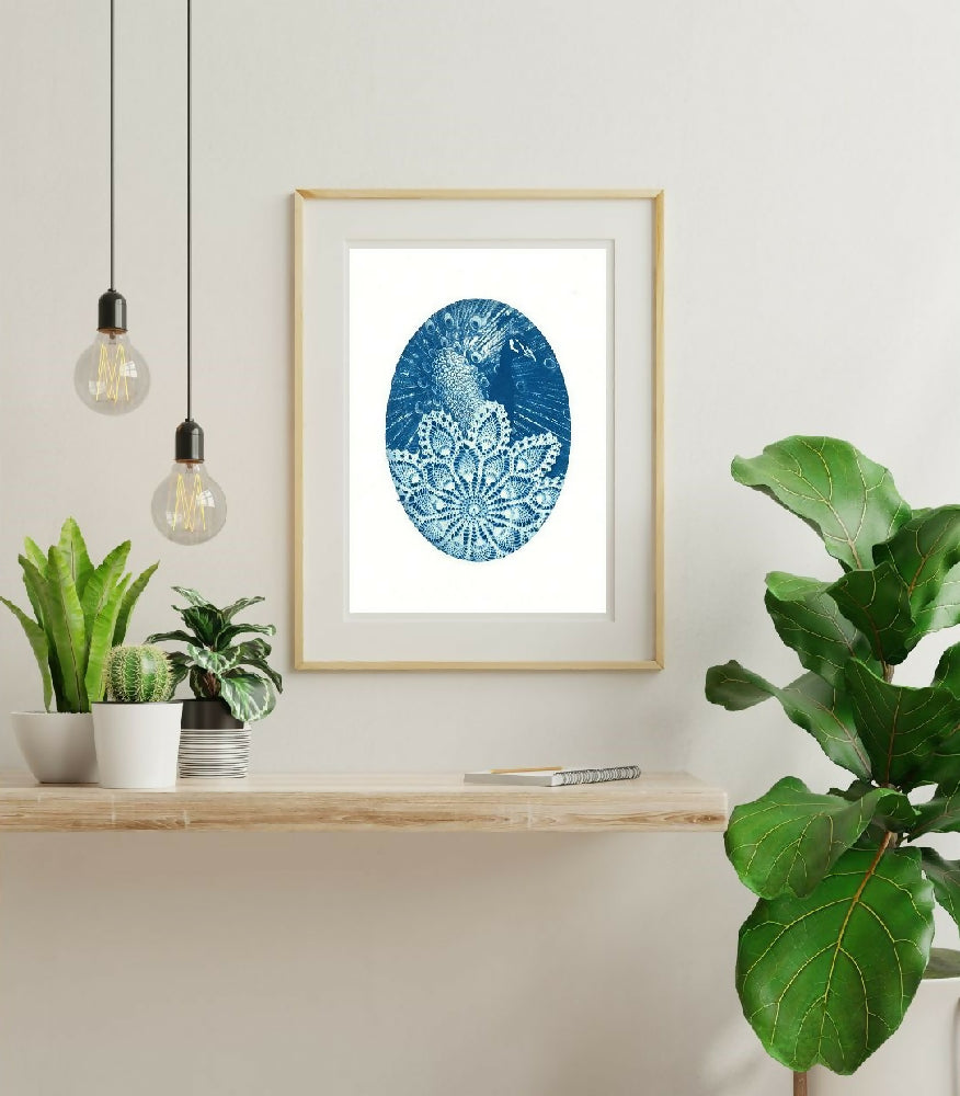 LACEY – peacock cyanotype print