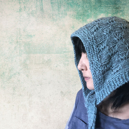 Hand knit Adult Hood Hat-Sky Blue Hat Balaclava